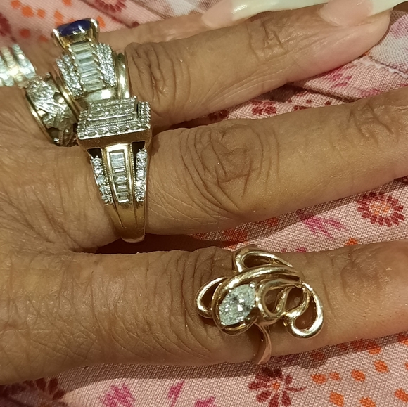 AUTHENTIC GENUINE SOLID 14K YELLOW GOLD 3/4CTTW SOLITARE DIAMOND COCKTAIL RING - Picture 2 of 11